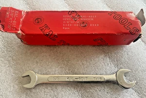 NOS Vintage KAL 4017 Double Open End Wrench 3/8"x7/16" SAE 5" Long Made in Japan - Picture 1 of 4