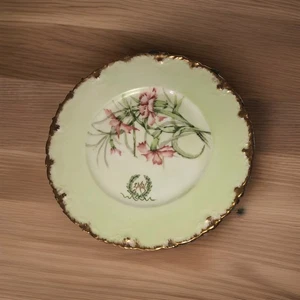 Antique Theodore Haviland Limoges Porcelain 8” Plate Pink Carnations Design - Picture 1 of 5
