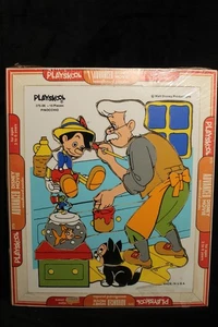Vintage Playskool Wood Puzzle Walt Disney Pinocchio VGC #375-06 15 Pieces sealed - Picture 1 of 2