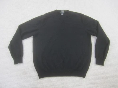 Neiman Marcus Sweater Mens Large Black 100% Cashmere V Neck Pullover Knit - Image 1 of 4