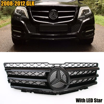 LED Emblem Black Front Grille Grill For Mercedes Benz GLK X204 2009-2012 GLK350 - Изображение 1 из 4