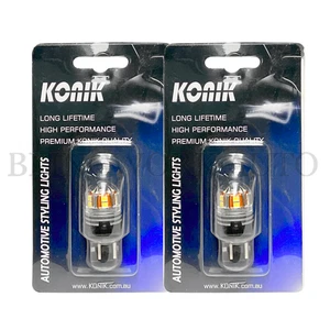 (PAIR) KONIK LED W21/5W T20 7443 6000K Dual Brightness White Bulb for Hilux - Picture 1 of 2