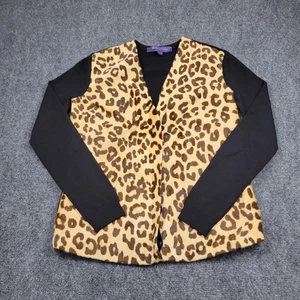 Ralph Lauren Purple Label Leopardenmuster Haircalf Wolle Cardigan Damen XS $ 2490 - Bild 1 von 10