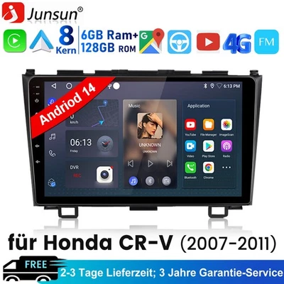 Für Honda CR-V III RE CRV 2007-2011 Android14 Carplay Autoradio NAVI GPS RDS SWC - Bild 1 von 4