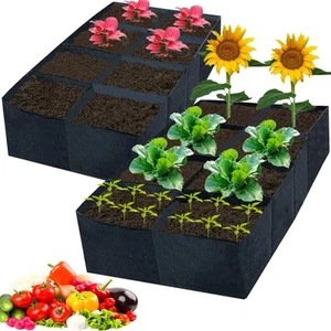 2 Pack Fabric Raised Garden Beds,128 Gallon 8 Grids Thickened Rectangle Plant... - Picture 1 of 6