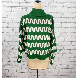 Maeve Sweater Womens xxs Carys Mock-Neck Kelly Green Plush Soft cozycore  - Picture 1 of 7
