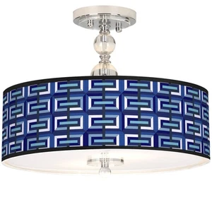 Parquet Giclee 16" Wide Semi-Flush Ceiling Light - Picture 1 of 4