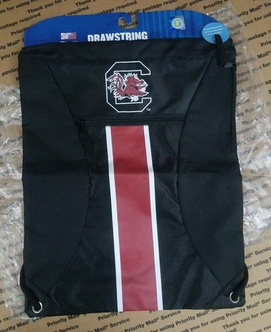 South Carolina Gamecocks Big Stripe Zipper Drawstring Backpack Bag NWT FOCO Cover