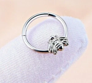 Anillo de tabique con bisagras de abeja de titanio 16G 5/16" 3/8" Tragus anillo de oreja cómodo - Imagen 1 de 6