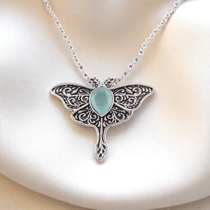 Regalo para Mujer Joyería Colgante Plata de Ley 925 Aqua Calcedonia Piedra Preciosa - Imagen 1 de 7