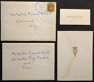 1940 *WW II*~BLOOMFIELD CENTRAL~ SCHOOL CLASS OF 1940 COVER+INVITATION+SC# 805! - Picture 1 of 10