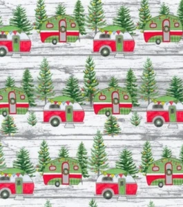 REMNANT 15" x 44" Fabric Robert Kaufman RV Christmas Woodlands NOT bty - Picture 1 of 2