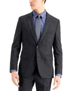 HUGO Hugo Boss Men's Regular-Fit Charcoal Plaid Suit Jacket, 40L / 40 Long - Picture 1 of 3