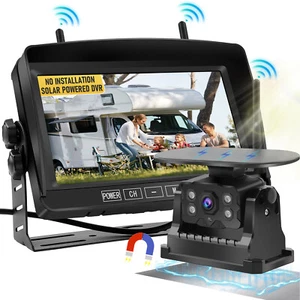Cámara de marcha atrás inalámbrica energía solar/USB 7"" 1080P monitor magnético autocaravana - Imagen 1 de 11