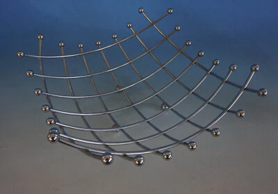 Vintage Design Korb Brotkorb Obstkorb Schale Metall verchromt (FM22-869) - Bild 1 von 3