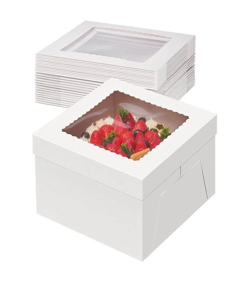 White cake boxes with a window lid - Image 1 of 1