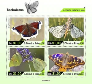 BUTTERFLIES Insects MNH Stamp Sheet #501 (2020 Sao Tome & Principe) - Picture 1 of 1
