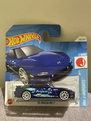 Hot Wheels Mazda RX-7 RX7 95 1995 Blu 1/64 1:64 3 inches Hw Nuovo IN Scatola - Immagine 1 di 4