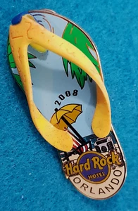 ORLANDO HOTEL 08 3D BEACH FLIP FLOP SHOE SANDAL PALM BOOM BOX Hard Rock Cafe PIN - Picture 1 of 1