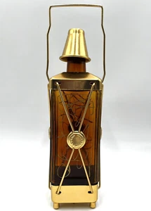 Vintage Retro Decanter Musical How Dry I Am w/ Shot Glass Gold Brown MCM WORKS! - Picture 1 of 13