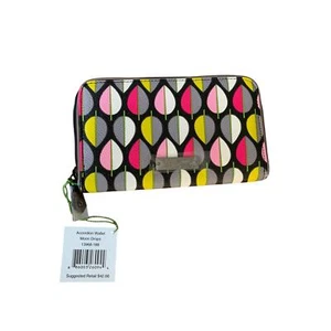 Cartera Vera Bradley Moon Drops RETIRADA NUEVA CON ETIQUETAS acordeán imitación cuero cremallera alrededor - Imagen 1 de 9