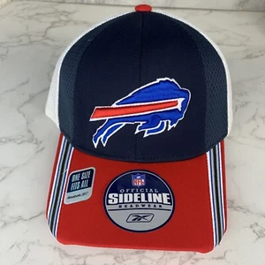 Deadstock Buffalo Bills Hat Cap Reebok Sideline Flex Fit Trucker Mesh Back OSFA - Picture 1 of 8