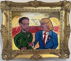 Unique Original Painting on Canvas by Serg Graff, COA "Trump Peace Deal", COA - Picture 1 of 9