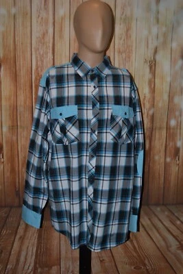Red Ape Men Plaid Elbow Patch Button Up Long Sleeve Casual Shirt Size 3XL - Image 1 of 4