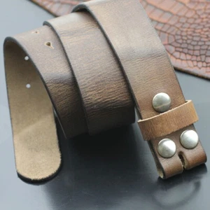 Cinturón de cuero auténtico 4 cm sin hebilla cinturón intercambiable cinturón mujer hombre NUEVO LG27 - Imagen 1 de 12