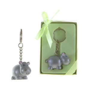 Mega Gastgeschenke - Andenken Baby Nilpferd Poly Harz Schlüsselanhänger, 12 Stück - Bild 1 von 3