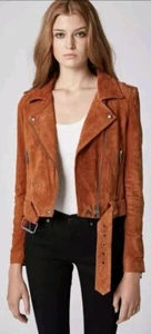 NWT Blank NYC Womens Moto Jacket Size Medium Brown El Dorado Zipper 100% Leather - Picture 1 of 11