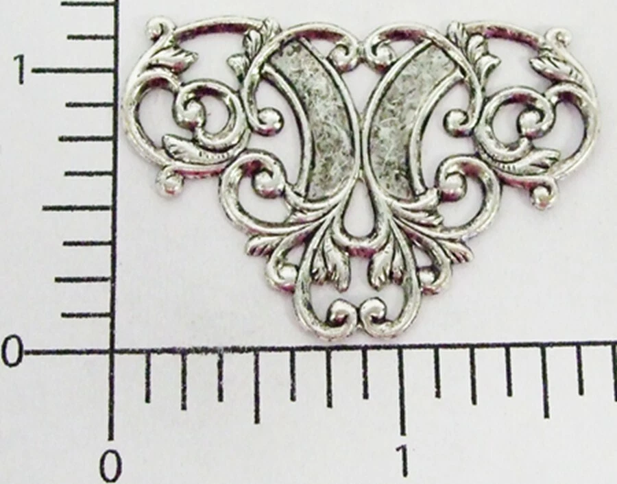 24654 2 piezas Adorno de filigrana oxidada de plata mate hallazgo de joyas Foto 1 de 1