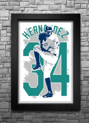 FELIX HERNANDEZ art print/poster SEATTLE MARINERS FREE S&H! JERSEY Cover
