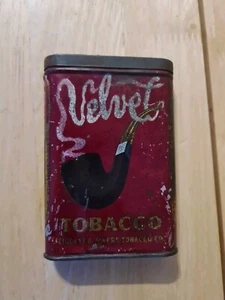 VELVET Tobacco Tin with Match Striker  1920s Tobacciana   - Foto 1 di 7