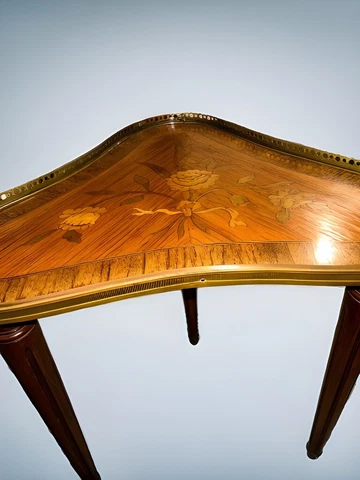 Antique Petite French Side Table with Marquetry Inlay- Absolutely Gorgeous Cover