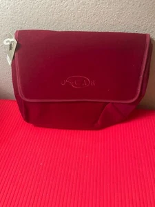 Vintage Oscar De La Renta Red Velvet Medium Clutch PURSE - Tag Attached - Picture 1 of 14