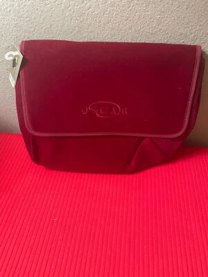 BOLSO CLUTCH mediano vintage Oscar De La Renta de terciopelo rojo - etiqueta adjunta Foto 1 de 4