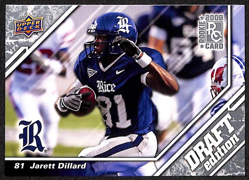 Jarett Dillard 2009 Upper Deck Draft Edition Rookie Card 40 Jacksonville Rice - Image 1 of 1