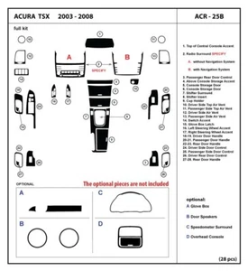 Interior Real Carbon Fiber Dash Trim Kit for ACURA TSX 2003-2008 / ACR25B - Picture 1 of 1