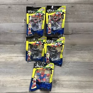 Miles Morales x2 Spiderman x1 Black Panther x2 Heroes Of Goo Jit Zu Marvel Minis - Picture 1 of 7