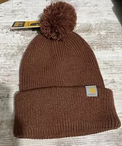 New Carhartt Rust Pom-Pom Knit Beanie One Size - Picture 1 of 3