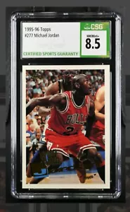1995-96 Topps Michael Jordan #277 grado CSG 8,5 quasi nuovo/mt + - tori - Foto 1 di 2