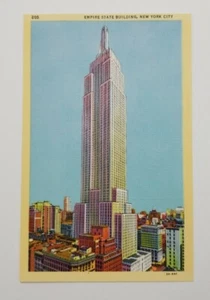 1940er New York City Leinen Postkarte - Empire State Building NYC Postkarte - Bild 1 von 3