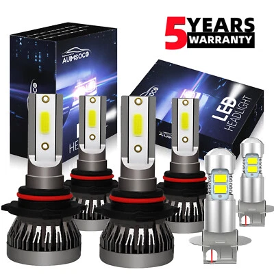 For Chevrolet C1500 C2500 C3500 1990-1999 LED Headlight + Fog Light Bulbs White - Image 1 of 4