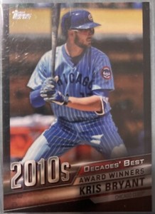 Kris Bryant 2020 Topps Series 1 Decades Best Black #DB-94 Cubs /299
