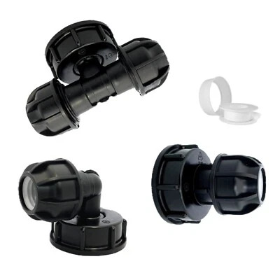 IBC Container Adapter PE Rohr Kupplung Winkel T-Stück Wassertank Verbinder - Bild 1 von 2