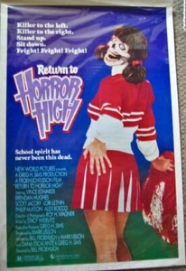 PÓSTER DE PELÍCULA VINTAGE ORIGINAL 1986 "RETURN TO HORROR HIGH" 27X41 PULGADAS UNA HOJA - Imagen 1 de 1