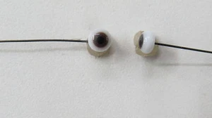 Augen auf Eisenstab Puppe antik braun 5 mm Brown eyes for antique doll - Bild 1 von 2