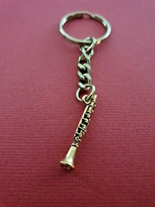 Clarinet Keyring keychain gold plated Miniature player gift music teacher - Picture 1 of 2