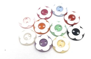 100 12.5mm Resin Flower Buttons Mixed Colours Baby Knitting Crafts Scrapbooking - Picture 1 of 13
